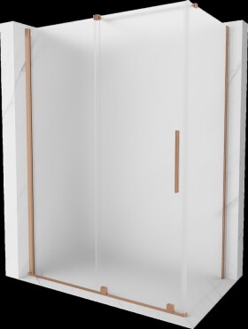 MEXEN/S - Velár sprchovací kút, posuvné dvere 140 x 75, dekor, meď kartáčovaná 871-140-075-31-65