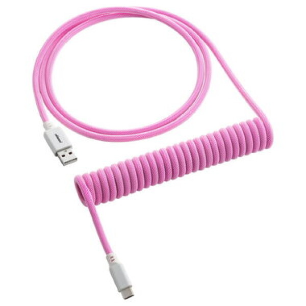 CableMod Classic Coiled Keyboard Cable USB-C - USB-A 1.5m Strawberry Cream / Kábel pre klávesnicu (CM-CKCA-CW-IW150IW-R)