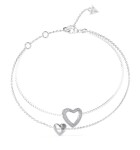 Guess Dvojitý oceľový náramok so srdiečkami Beloved JUBB05027JWRH 17 cm