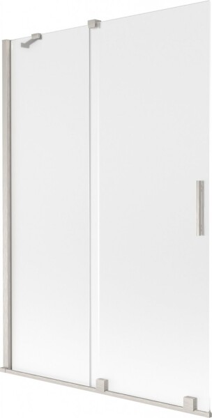 MEXEN/S - Velar dvojkrídlová posuvná vaňová zástena 120 x 150, dekor, nikel kartáčovaný 896-120-000-31-97