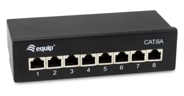 Equip 326621 čierna / Patch panel / Cat6a / 8 portov / 10 Gbit / s / tienený (326621)