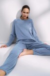 Dámske pyžamo Endless Comfort PK 01 LSL - TRIUMPH světlá kombinace modré (M007) 0038