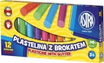 ASTRA Plastelína s trblietkami 12 farieb (155737)