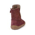 Dievčenská zimná barefoot obuv TEX SUEDE Bordeaux, Froddo, G3160238-1, červená - 25