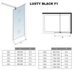 H K - LUSTY BLACK F1 50 Sprchová zástena WALK IN 48-50x 200cm, 8 mm sklo SE-LUSTYBLACKF150