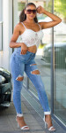 Sexy Highwaist destroyed look Skinny Jeans denimblue 36