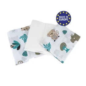 Bomimi Plienky bavlna Premium 140 g/m2 potlač, 80x70, 3ks, POJAZDNÁ ZOO (BO2217WHT041)