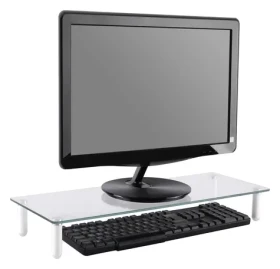 Equip 650882 čierna / Sklenený stojan pod monitor / nosnosť 20 kg / tvrdené sklo / 560x210x80 mm (650882)