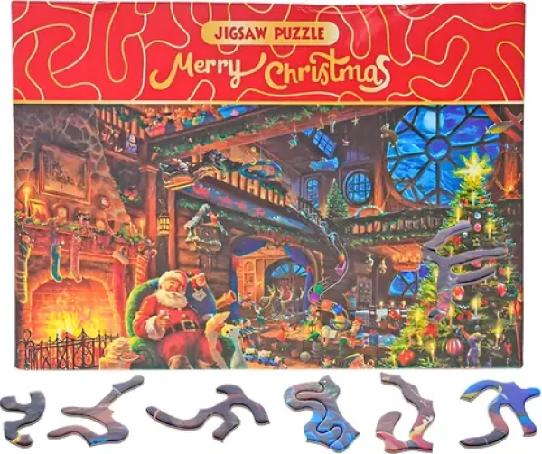 Puzzle Merry Christmas: U Santy doma