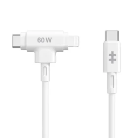 Hyper HyperJuice Nabíjací hybridný kábel Silicone 60W USB-C (M) - Lightning 1.5m biela (HJ4010WHGL)