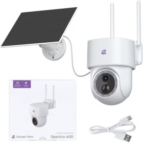 Vega Nowa inteligentna kamera Starlight WiFi + Panel Solarny 3W USB-C PTZ 4Mpx FHD IP65 Spectra 400 Encore View