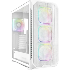 Sharkoon AK5M RGB biela / ATX / 2x USB 3.2 / 1x USB-C / 4X 120mm / bez zdroja / priehľadná bočnica (4044951041688)