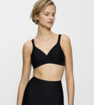 Triumph - pruhovaná bavlnená podprsenka bez kostice Triumph BLACK 105A