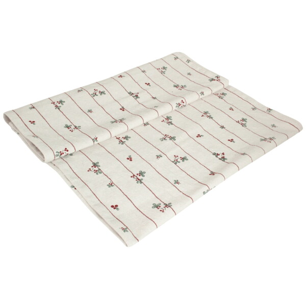 Strömshaga Bavlněný běhoun na stůl Gerd White/Red 50 × 150 cm