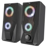 YENKEE YSP 2003RGB čierna / 2.0 stereo reproduktory / RGB / RMS 6W / USB / 3.5mm jack (8590669294022)