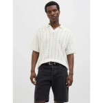Jack&Jones pánska košeľa JORPAROS KNIT ESTER SS CROCHET POLO 12272562 SEA SALT XL