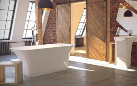 BESCO - Voľne stojaca vaňa ASSOS (NEAPOL) - Farba - Biela, Rozmer vane - 160 × 70 cm VANNEA16W