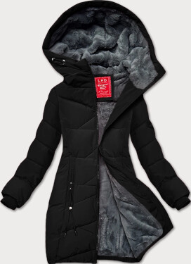 Čierna dámska zimná bunda so sťahovacím lemom LHD (LHD-24580) odstíny černé L (40)