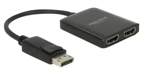 DeLock 87769 čierna / Rozbočovač / DisplayPort 1.4 vstup 2× HDMI výstup / MST / 4K 30Hz (87769)