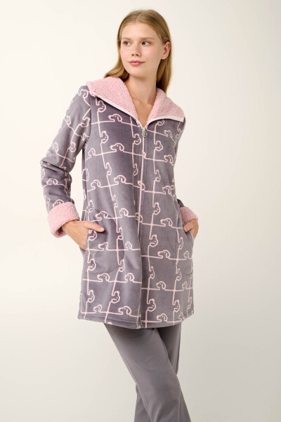 Vamp - Woof Dog Puzzle Print Župan na zips 21486 - Vamp gray thunder M