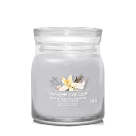 Yankee Candle Signature Smoked Vanilla amp; Cashmere stredný pohár 368g / doba horenia až: 50 h (5038581129549)