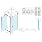 GELCO - SIGMA SIMPLY CHROM obdĺžnikový sprchovací kút 900x750 sklo BRICK, GS3899F-GS4375 GS3899F-GS4375