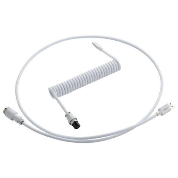 CableMod PRO Coiled Keyboard Cable USB-C - USB-A 1.5m Glacier White / Kábel pre klávesnicu (CM-PKCA-CWAW-WW150WW-R)