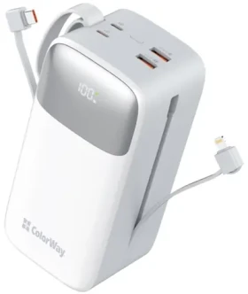 Colorway 50000mAh biela / Powerbanka / 22.5W / 1x USB-A QC3.0 / USB-C / Lightning (CW-PB500LPA4WT-PDD)