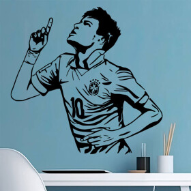Veselá Stena Samolepka Futbalista Neymar Farba: černá, Veľkosť: 100 x 97 cm