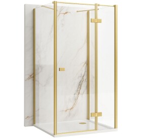 REA/S - Sprchovací kút Atlas 120x80 Brush Gold vpravo KPL-K4777
