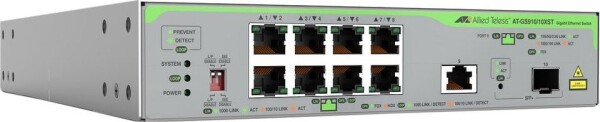 Allied Telesis ALLIED Gigabit Unmanged Switch with 10G uplink 8x 100M/1G-T 1x 100M/1/2.5/5/10G-T 1x SFP+ with internal PSU EU Power Code