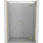MEXEN/S - Mist-H sprchové dvere krídlové pravé 150, transparent, zlatá 8A5-150-001-50-00-P
