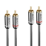 Lindy Cromo Line antracitová / Audio kábel / 2x RCA - 2x RCA / 2 m (35346)