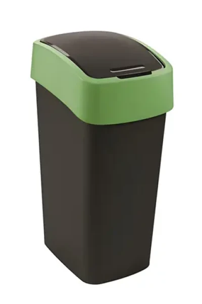 Curver Odpadkový kôš Flipbin čierna-zelená / Odpadkový kôš / 45 l / Výklopné veko (229412)