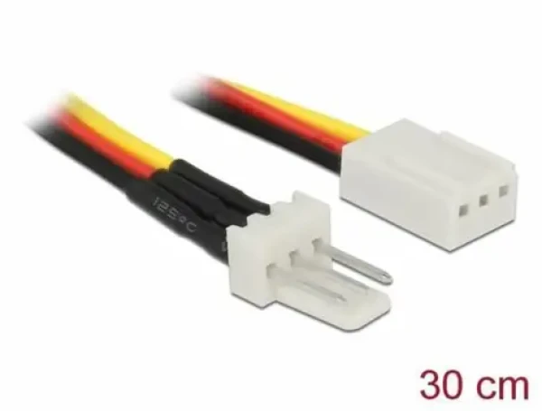 DeLock napájací kábel 3pin (M) - 3pin (F) 30 cm / Napájací kábel / Predlžovací / 3-pin / 0,3 m (85753)