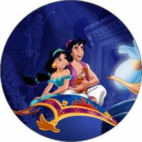 Jedlý papier Jasmín a Aladín na lietajúcom koberci, 19,5 cm - Pictu Hap