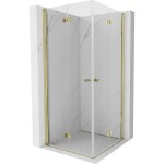 MEXEN/S - Mist-F Duo sprchovací kút skladacie dvere 80 x 80, transparent, zlato 8A6-080L-080P-50-00