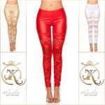 Sexy KouCla Leggins with lace red Einheitsgroesse