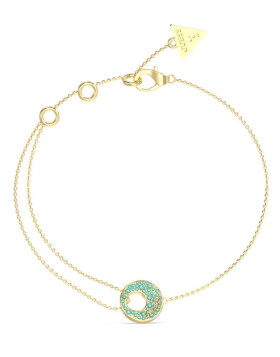 Guess Slušivý pozlátený náramok Blooming Summer JUBB05227JWYGAQ 18,5 cm