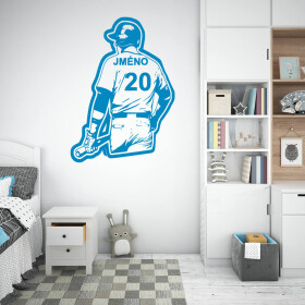 Veselá Stena Samolepka Baseballový dres Farba: modrá, Veľkosť: 100 x 72 cm