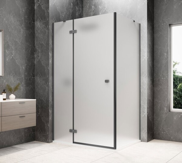 POLYSAN - GLOBE GUN METAL obdĺžniková sprchová zástena 1000x900, matné sklo, ľavá GB1010-3315MLGM