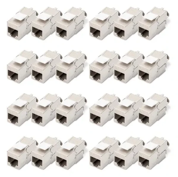 Digitus DN-93615-24 strieborná/biela / Keystone modul / Cat.6a / tienený / RJ-45 / LSA / 24 ks (DN-93615-24)