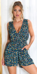 Sexy V-Neck Summer Overall with Flower Print