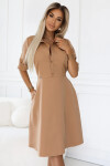 286-8 SANDY Košeľové šaty s opaskom - MOCHA MOUSSE S