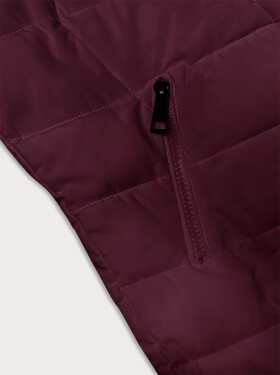 Prešívaná zimná bunda v bordovej farbe s kapucňou LHD (2M-057) odstíny červené S (36)