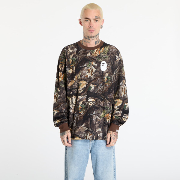 Tričko A BATHING APE Tree Edge Camo Relaxed Fit Ls Tee UNISEX Brown M