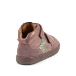 Dievčenské celoročné kožené členkové barefoot topánky LOOP HIGH-TOPS PINK/GOLD Froddo G2110157-5 - 28