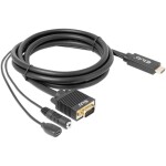 CLUB3D CAC-1712 kábel HDMI na VGA M/M čierna 2m / FHD / 3.5mm jack / Micro USB (CAC-1712)