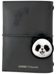 Nimmy Big Eyed Pet 2.0 Panda čierna / Zápisník s perom / Umelá koža a textil (N-XDY-SZB-06A-D)