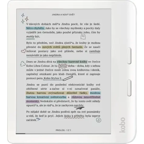 Kobo Libra Colour biela / Čítačka e-kníh / 7" / E-ink / 1264×1680 / 32GB / Wi-Fi / BT / USB-C (N428-KU-WH-K-CK)